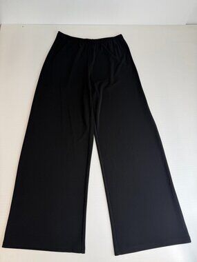 Inc Pant Women 0X Plus Wide Leg Black Elastic Waist 28x27.5 Casual Work Party Ex